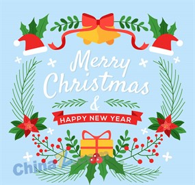 创意圣诞节铃铛贺卡矢量素材